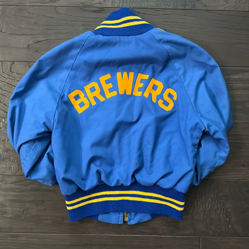 Vintage Pyramid Outerwear Corp MLB Milwaukee Brewers Jacket Youth Size 6